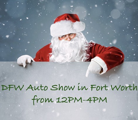 Santa is coming to the #ftworthautoshow TODAY from 12pm-4pm! If you ask nicely, maybe he will leave something from the show under your tree this year😉 #autoshow #santa #christmas #fortworth #sundayfunday