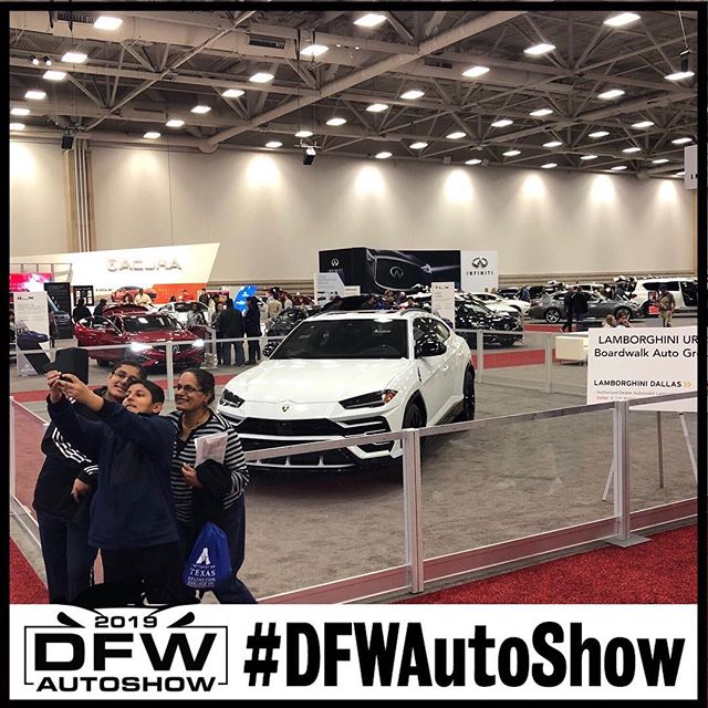 Have you taken your selfie with the @lamborghini yet? Come down to the #dfwautoshow and check it out on the upper deck! #lamborghini #dallas #autoshow