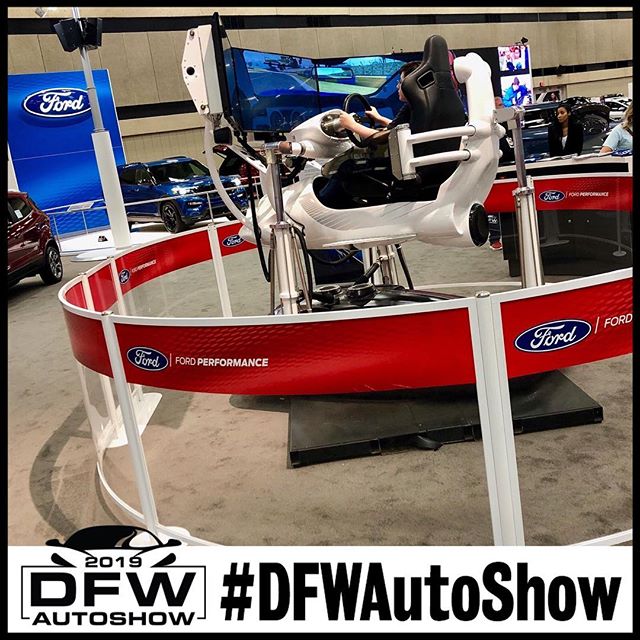 @ford has an awesome display and a cool simulator at the #dfwautoshow! Be sure to check them out tomorrow! #autoshow #dallas #ford